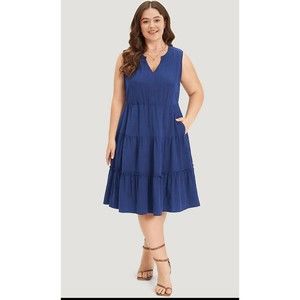 Elegant Blue Midi Dress